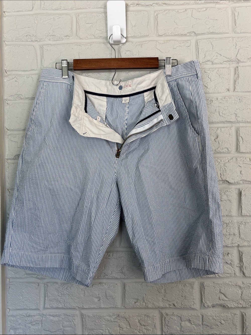 J.Crew Blue Pinstriped Seersucker Shorts size 36